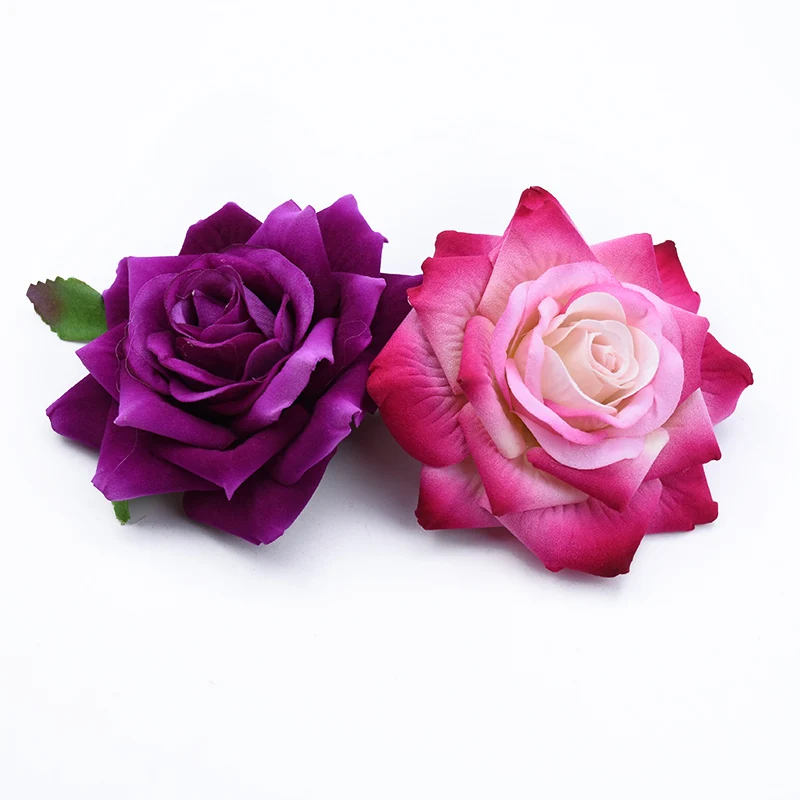 50PCS 10CM Big Roses Artificial Flower Home Decoration Christmas Wreaths Wedding Bridal Accessories Clearance Headwear Brooch - купить по