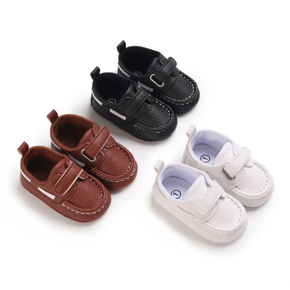 

Baby Boys Sneaker Shoes Infant First Walker Soft Sole Anti-slip PU Leather Toddler Newborn Prewalker Kids Cribster Shoes 0-18M