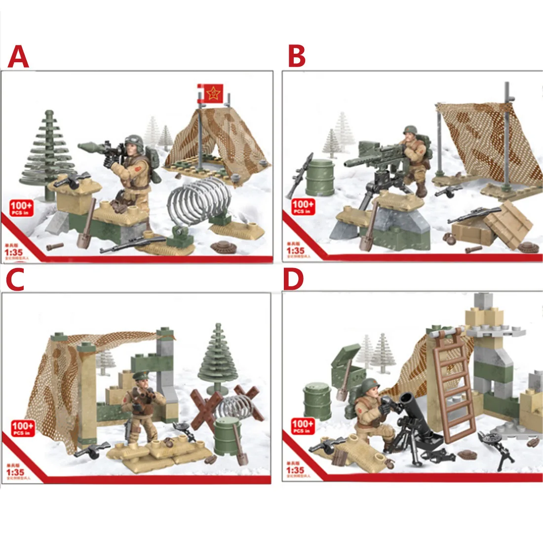 4 шт. 1941 стражи Москва капитал солдат комплект мелких частиц фигурка с оружием