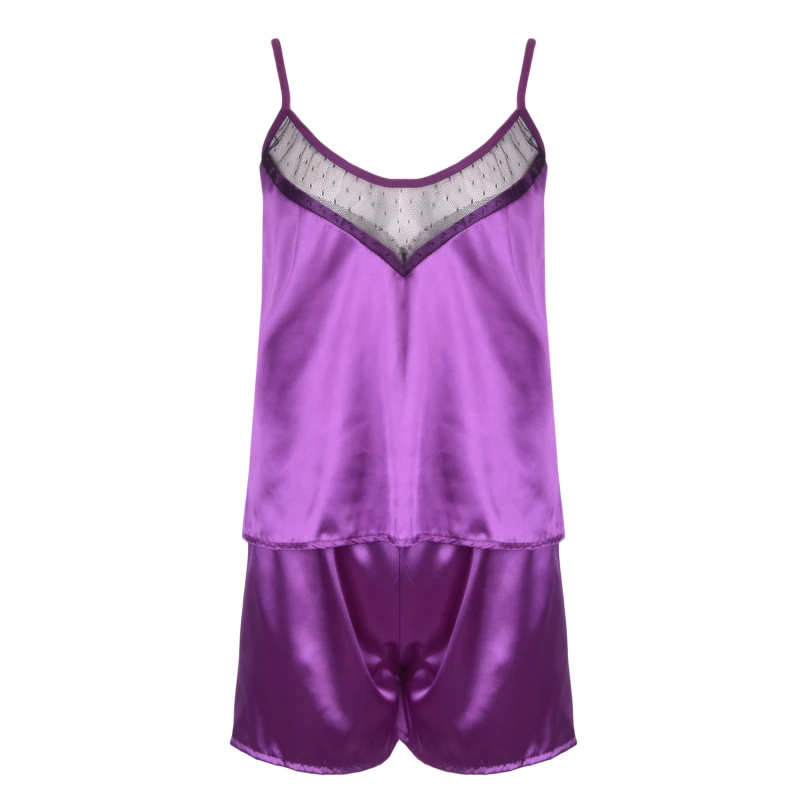 

Ice Silk Sexy Pijamas Women Pajama Set With Shorts V Neck Femme Sleepwear Home Suit Female Nightclothes Sets Summer