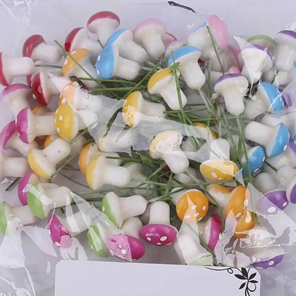 60 шт. миниатюрный Гриб Мини Колонка в форме гриба для сада фей красочными грибами