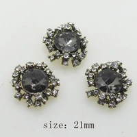 shiny black 10 crystal flash drill flat sewing buckle accessories retro metal button craft handmade creative production