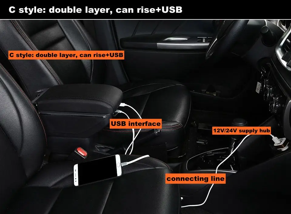 Подлокотник коробка для Suzuki Swift подлокотник для авто 2005- usb зарядная центральная консоль коробка для хранения с подстаканником пепельница вращающийся в автомобиль Подлокотник