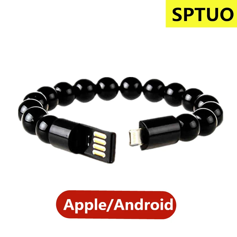 

10pcs Novelty USB charging cable Type-C Iphone 6 8 7 plus Micro USB Android Samsung Data cable Buddha Beads Bracelets Rope
