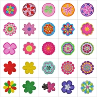 rainbow flower floral patches for clothes iron on applique embroidered patch label embroidery sew accessories for kid jeans diy