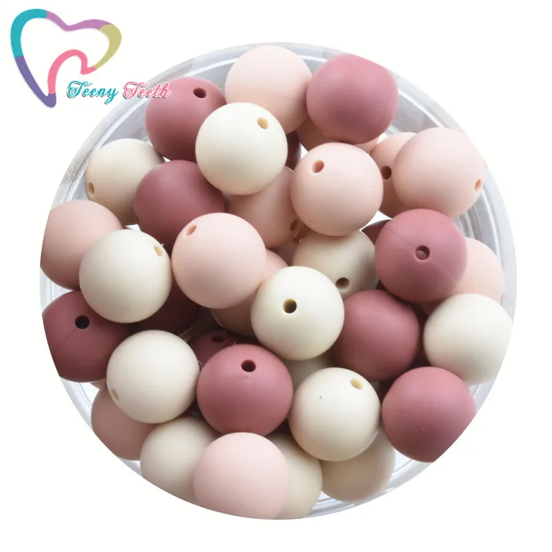 Cuentas de silicona para morder para beb&eacute;, abalorios sueltos de 9-15 MM, sin BPA juguete, Grado Alimenticio, DIY, para masticar, collar, fabricaci&oacute;n de joyas, 20 Uds.-0