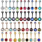 Кольцо для пирсинга пупка стразы из нержавеющей стали, 1 шт.