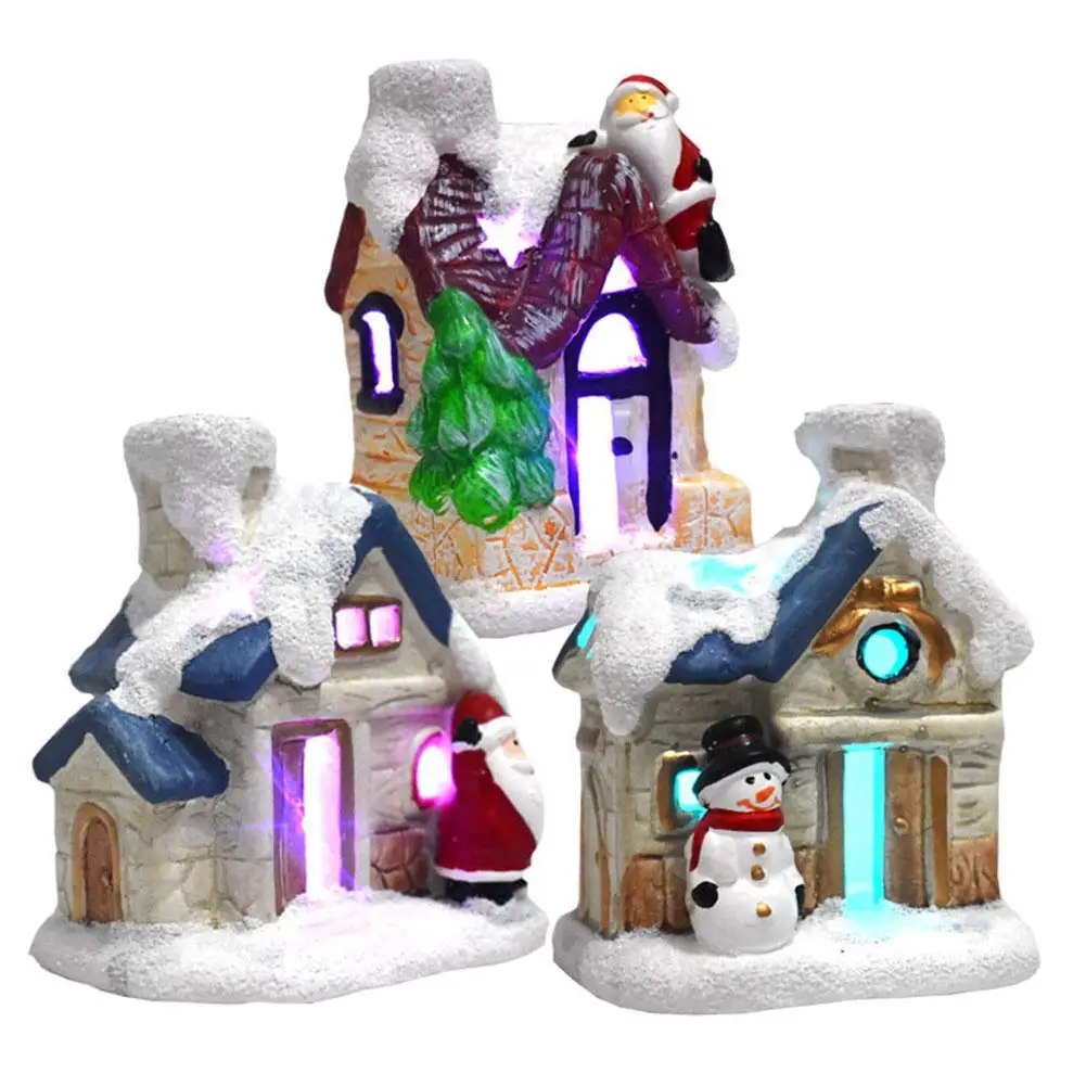 Светодиодная Рождественская декоративная лампа светящийся маленький дом