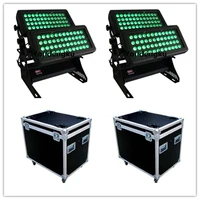 2 pcs with flightcase 96 x 18w outdoor led lights wall washer 6 in 1 rgbwa uv waterproof led dmx city color blinder washer light