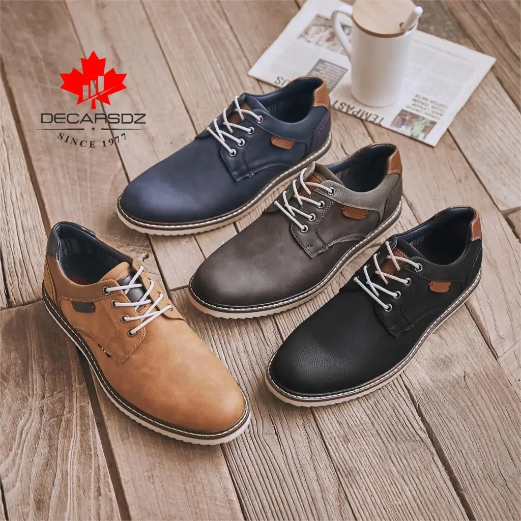 

DECARSDZ 2020 New Fashion Shoes Men Autumn Lace up Luxury Brand Comfy Office Style Outdoor Walking Men Casual Shoes Man Shoes