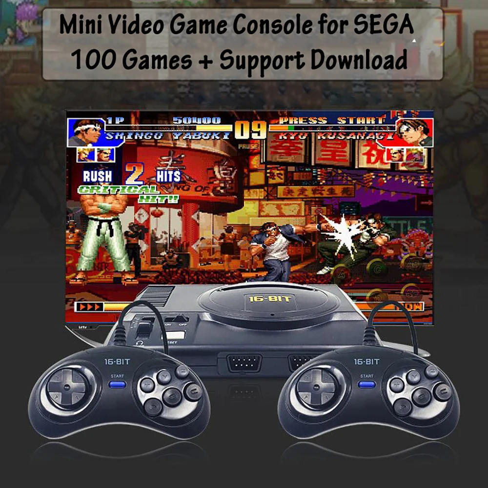 Супер Мини игровая консоль 4K HD 16 бит для Sega MD 100 в 1 портативный игровой плеер