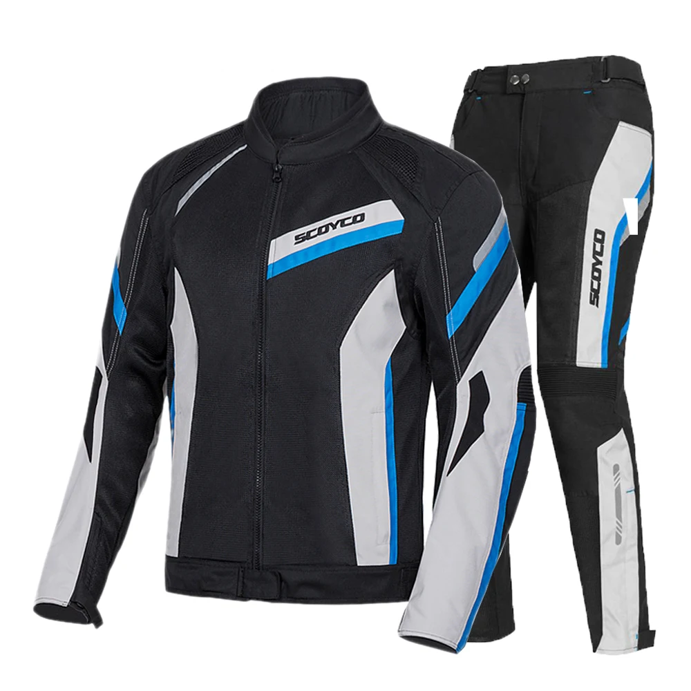 Blue Suit SCOYCO мотоциклетная куртка Лето байкерская куртка бронежилет светоотражающий, для мотокросса, гигроскопичный жакет для верховой езды гоночная защита для Для мужчин - Цвет: Blue Suit