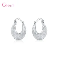 vintage fashion 925 sterling silver hoop earrings hollow flower basket pattern female earrings jewelry gifts for women girl