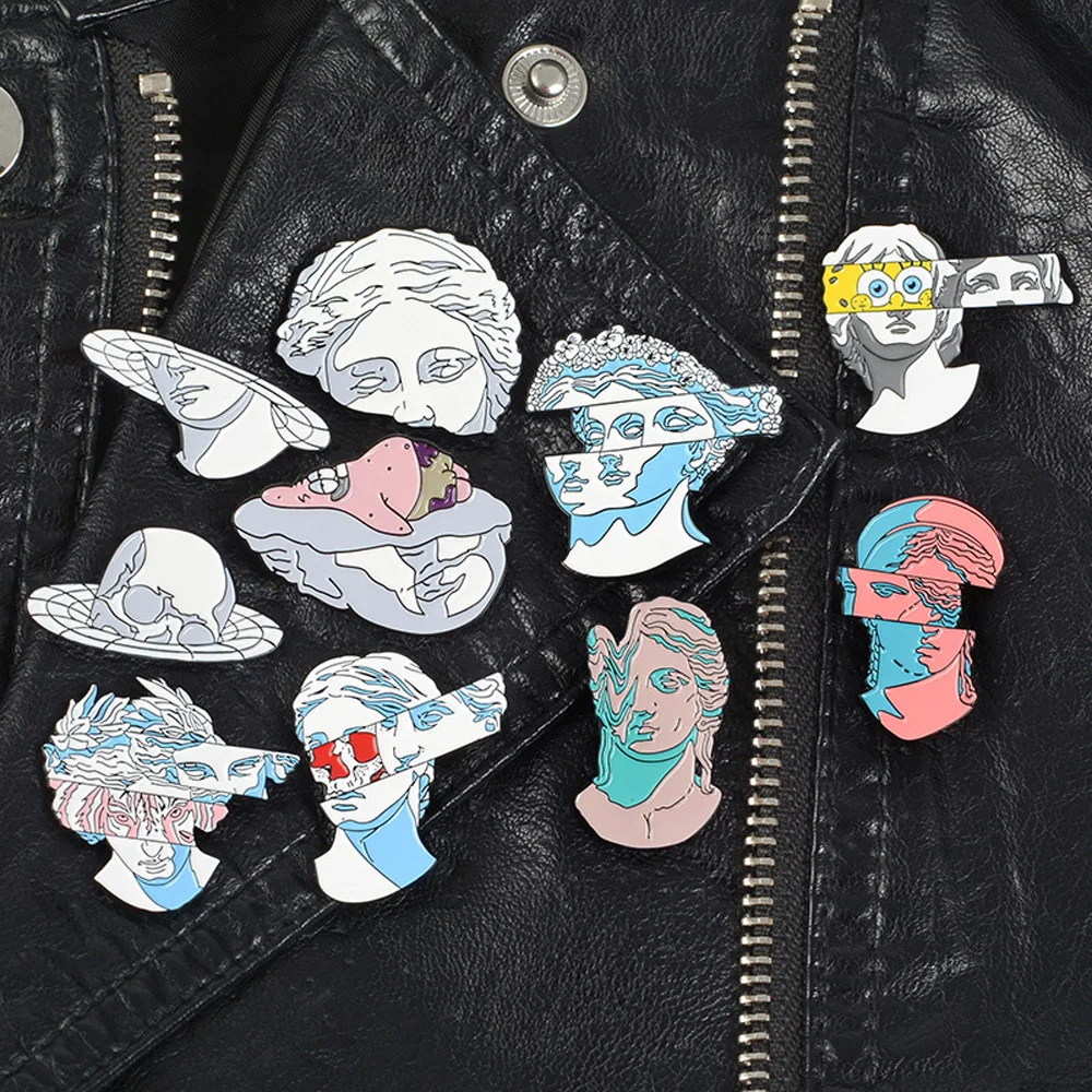 Filmore голубой цвета драгоценного камня для волос в форме цветка статуя эмали штырь