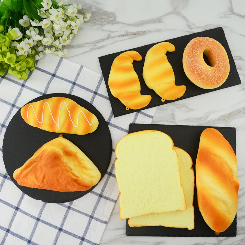 Simulaci&oacute;n de pan de juguete fragante, descompresi&oacute;n de alimentos, decoraci&oacute;n de frutas, muebles, modelo de pan falso, accesorios de rebote lento-2