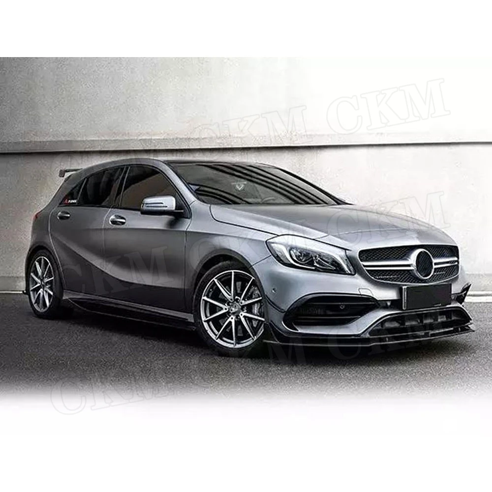 Для W176 передний спойлер из углеродного волокна для Benz A Class A200 A250 A45 AMG 2016 2019 бампер