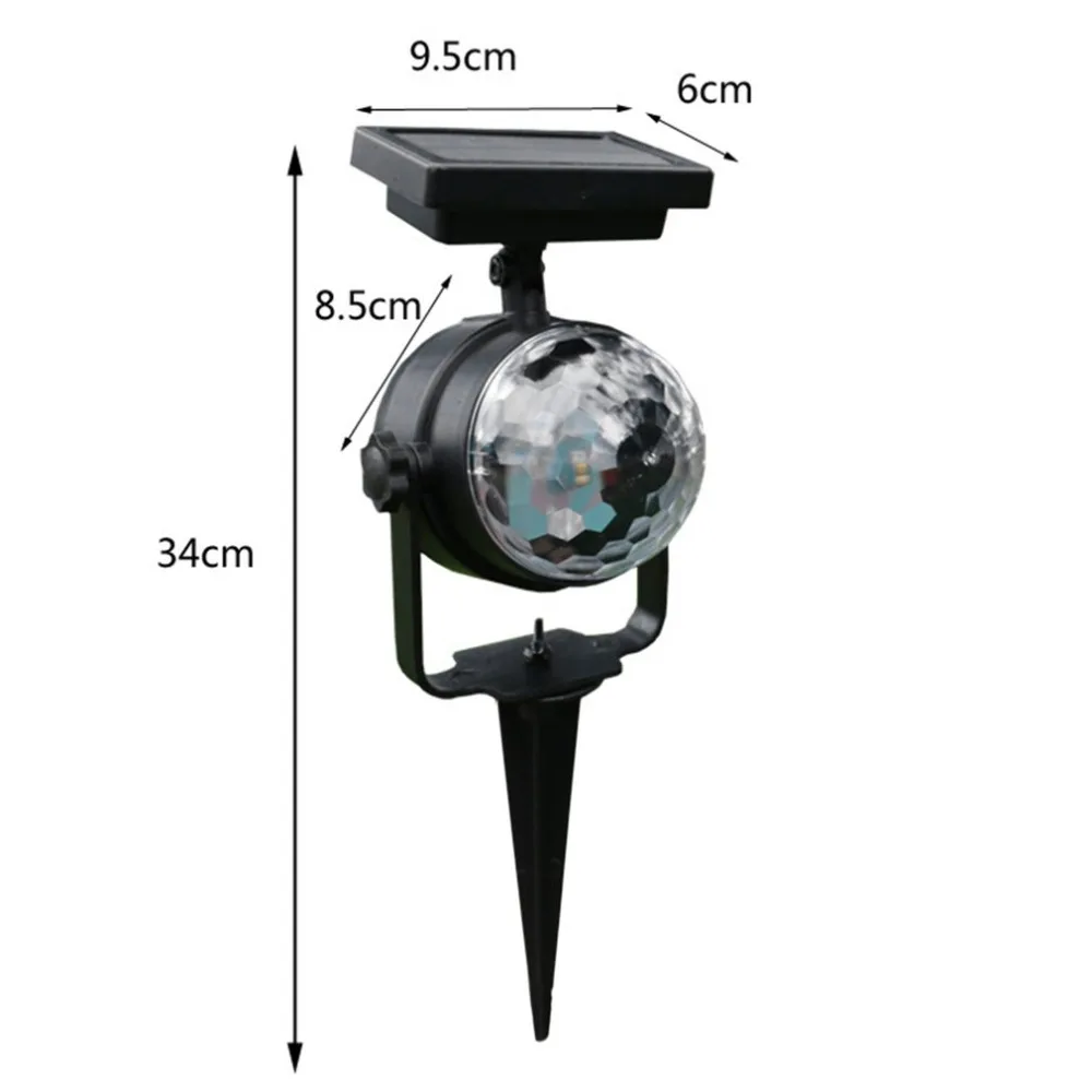 Солнечная энергия лампа светодиодный проектор свет вращающийся красочный для