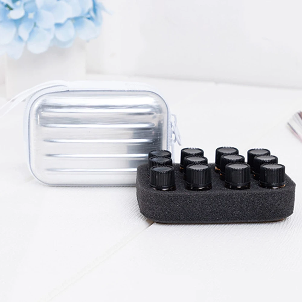 

12 Slots Essential Oils Carrying Case For 1ML 2ML 3ML Bottles Portable Small Essential Oils Storage Bag Organizer For Travel