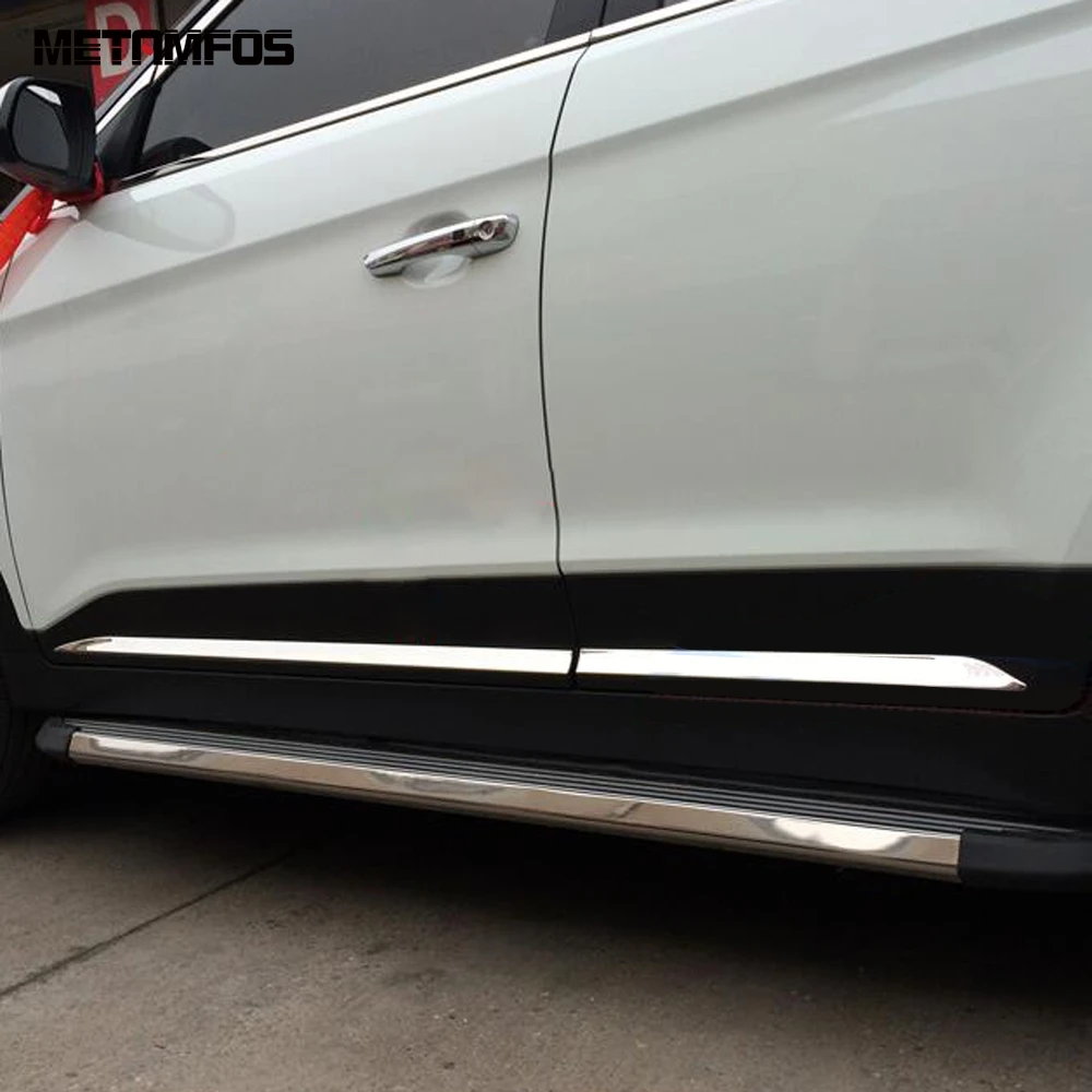 Для hyundai Cantus Creta ix25 2020 2021 углеродное волокно боковой двери полосы кузова юбки