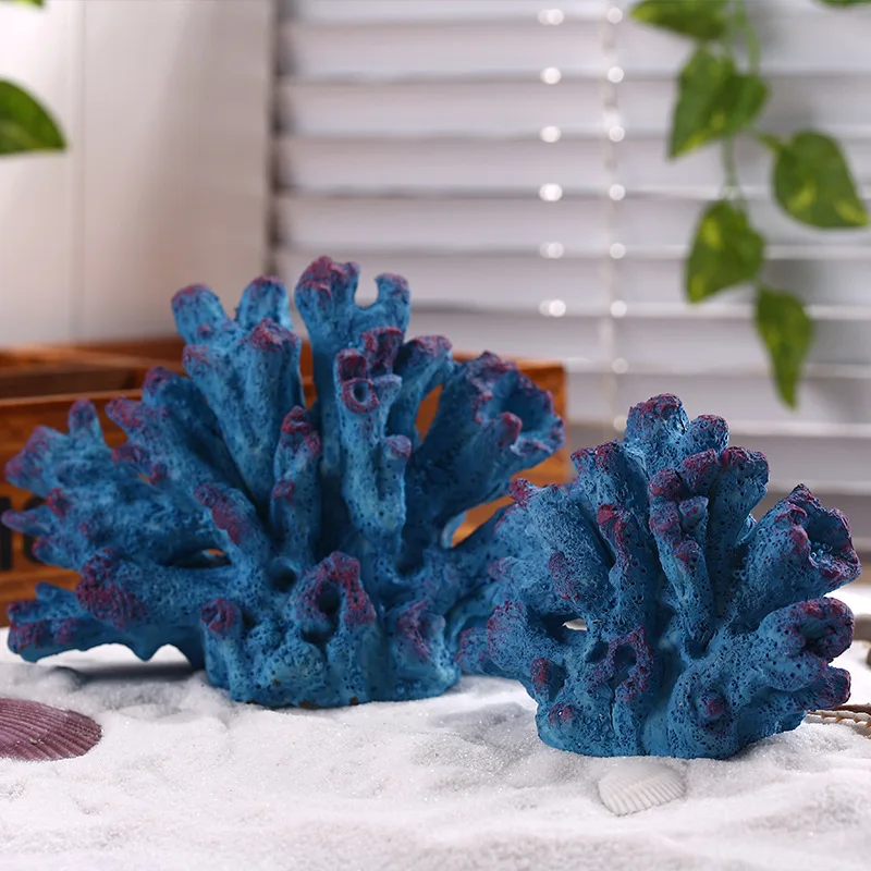 Синие кораллы подводные аквариумные растения украшения рыбки искусственное