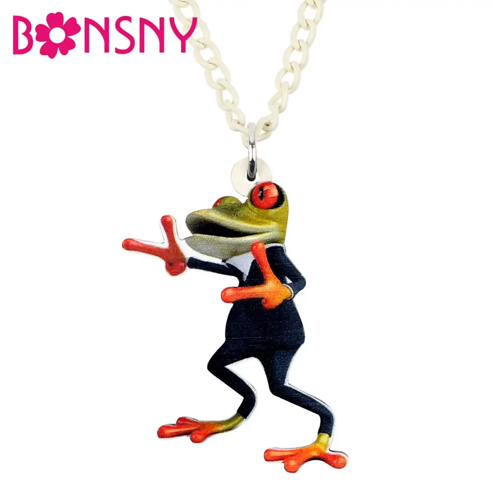 Фото Акриловые Аниме Костюмы Bonsny счастливые ожерелье лягушка искусственные