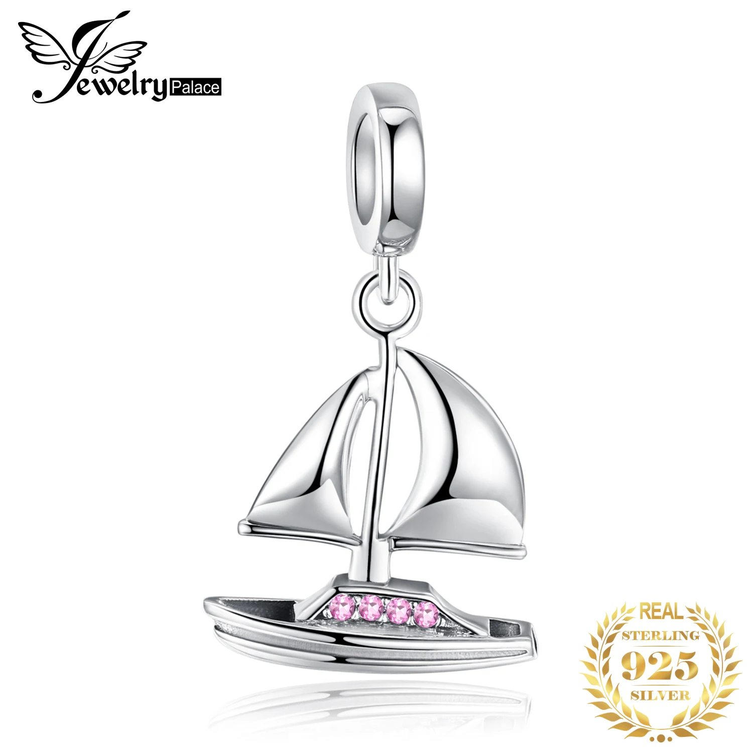 JewelryPalace круглый розовый Кубический Цирконий 925 пробы серебро мотаться парусник