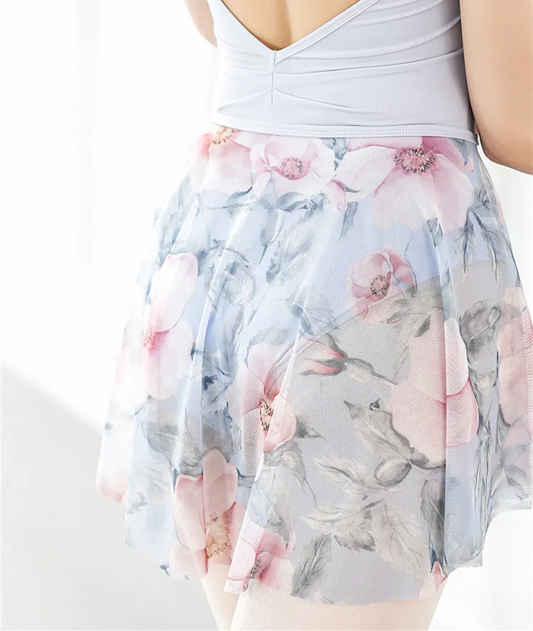 

Watercolor Printed Ballet Skirt Dress Adult Female Body Dance Practice Skirts
