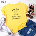 Летняя женская футболка JCGO 5XL, универсальная хлопковая Футболка с забавным принтом из туалетной бумаги, футболки с коротким рукавом, Повседневная Женская Базовая футболка с круглым вырезом