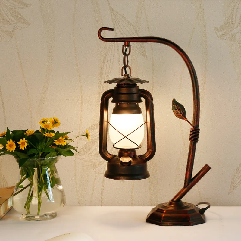 Retro Table Lamp Horse Oil Bar Bedroom Bedside Study Personality Decoration | Lamps