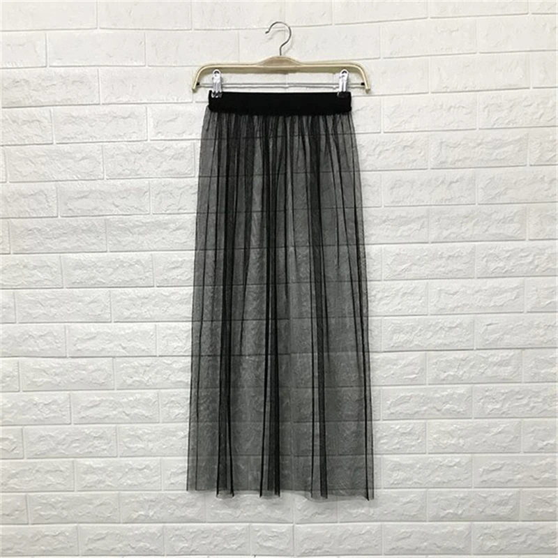 Корейская Летняя Пляжная накидка юбка из тюля Женская длинная сексуальная