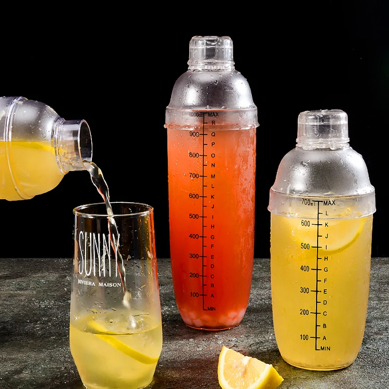 Household Plastic Cocktail Shaker 300ml/500ml/700ml/1000ml Wine Beverage Mixer Barware Bar Tools Kitchen Drink | Дом и сад