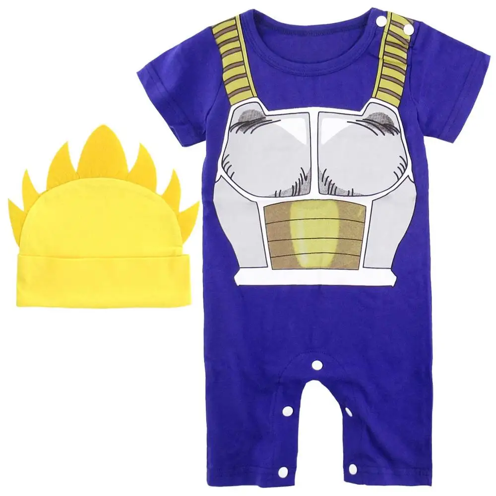Vegeta1-Yellow Hat Комбинезон Детский для мальчиков с драконом и мячом, костюм на Хэллоуин, детский костюм Вегета, комбинезон для малышей - Цвет: Vegeta1-Yellow Hat
