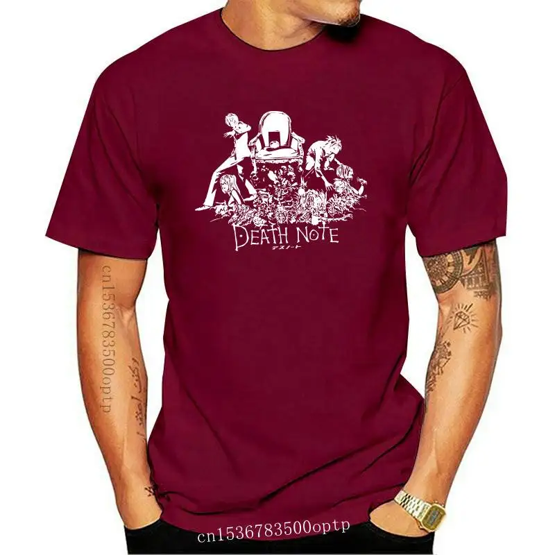 

Printed Death Note T Shirt Mens Cheap Custom Short Sleeve Red O-neck Tshirt