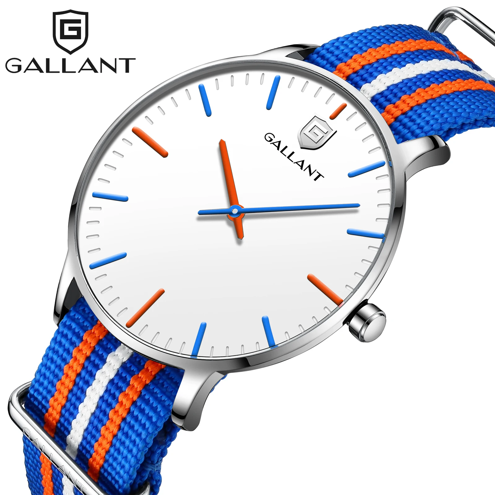 Мужские часы мужские наручные кварцевые с нейлоновым ремешком минималистичные