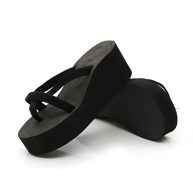 

comemore 2021 Women Slippers Fashion Summer High Heel Non-slip Feet Slippers Beach Flops Slipper Platform Beach Shoes Sandals