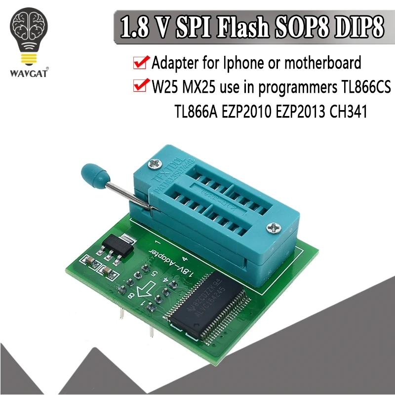 Адаптер 1 8 в для материнской платы SPI Flash SOP8 DIP8 W25 MX25 используйте на программаторах