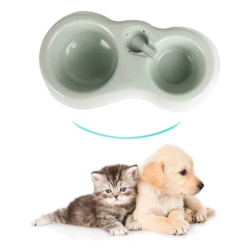 

Water Feeder Double Dog Bowl Pet Bowls Drinking Plate Travel Automatic Food Small Dog Dish Plastic Puppy Products