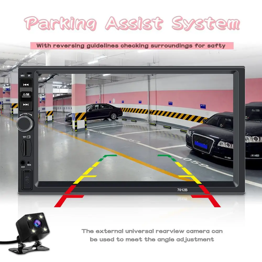 car radio 2 din autoradio 2din central multimidia player touch screen auto audio raer view camera mirror link | Автомобили и