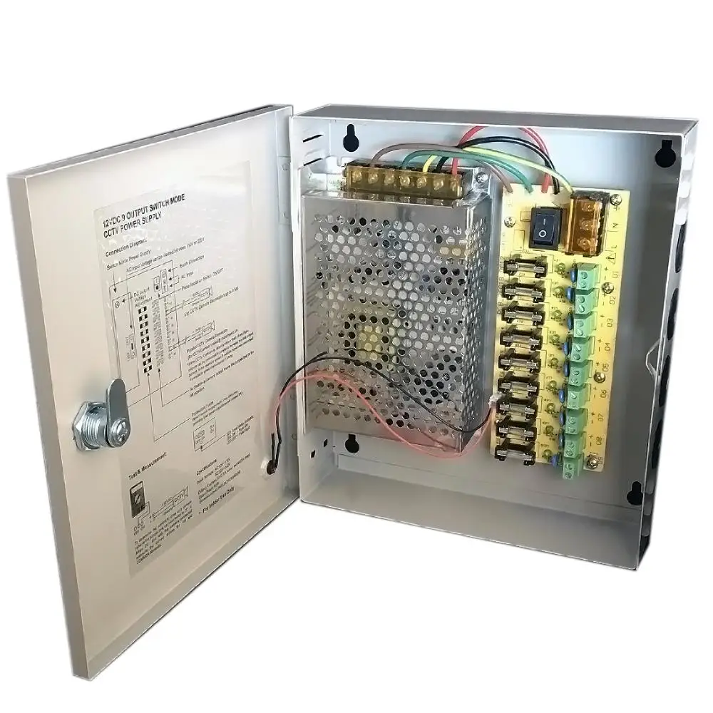 9CH AC100-240V к DC12V 5A 10A 15A блок питания адаптер трансформатор для видеонаблюдения камера Светодиодная лента светильник - Цвет: 12V 5A 9CH