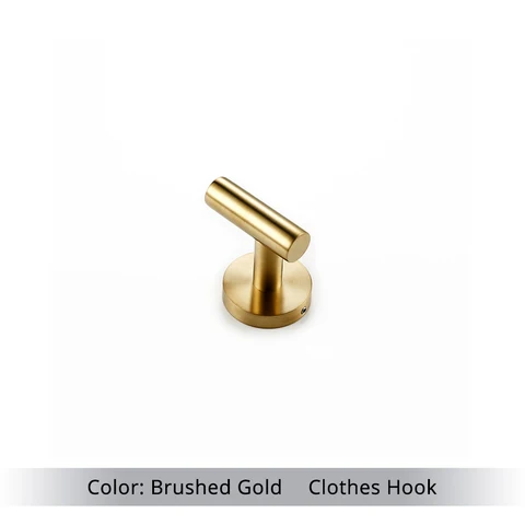Brushed Gold Bathroom Accessories Set Hardware Kit Wall Mount Hand Towel Bar Rack Toilet Roll Paper Holder Robe Hook Hanger