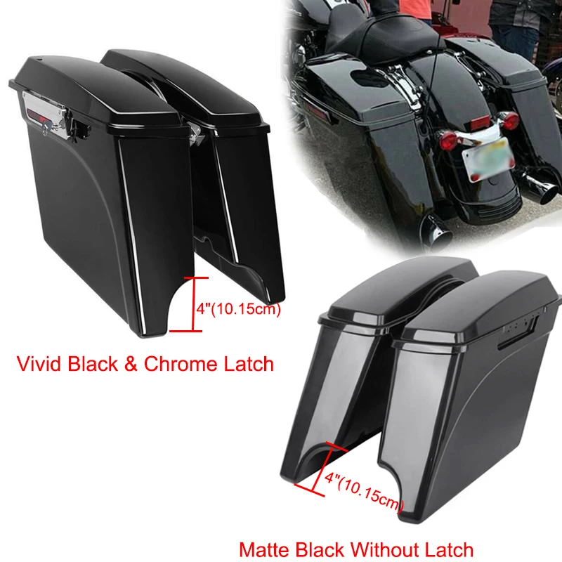 

Samger Motorcycle 4" Stretched Extended Saddlebags Saddle Bags for Harley Touring Street Glide Road King 1993-2013 Painted
