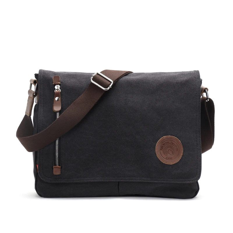 Men's Casual Messenger Bags Canvas Crossbody Shoulder Bag Lightweight Office Pack RetroBusiness Message Bag Travel Daypack Bag