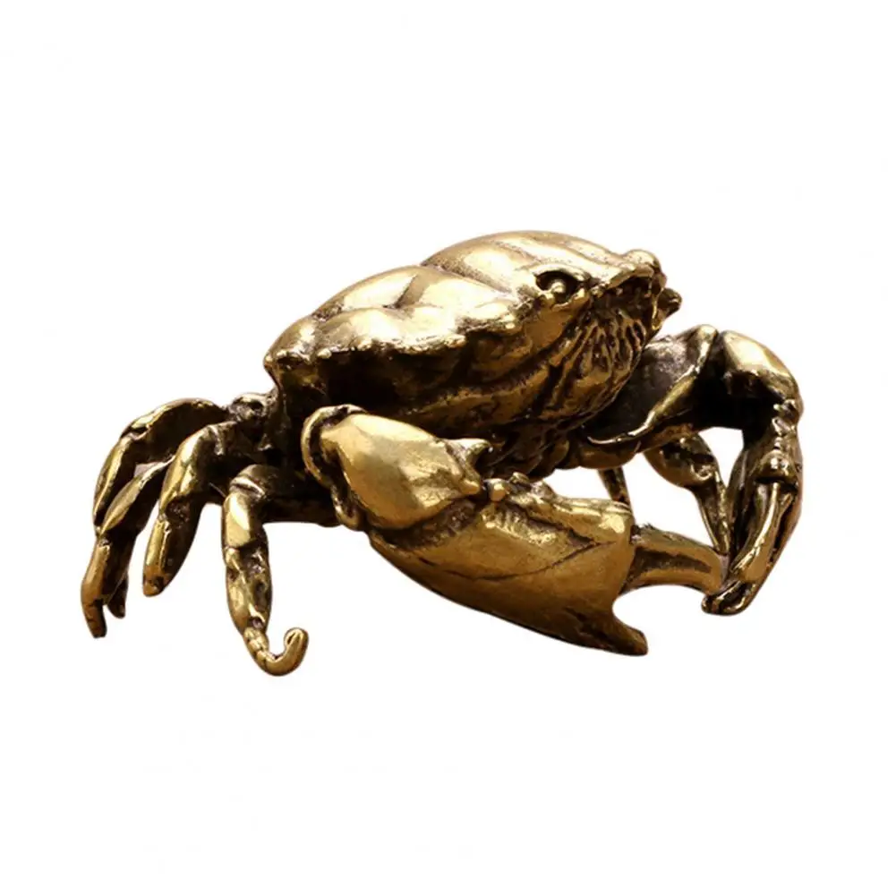 

Crab Statue Vintage Style Exquisite Workmanship Easy to Care Solid Brass Crab Small Statue for Gift