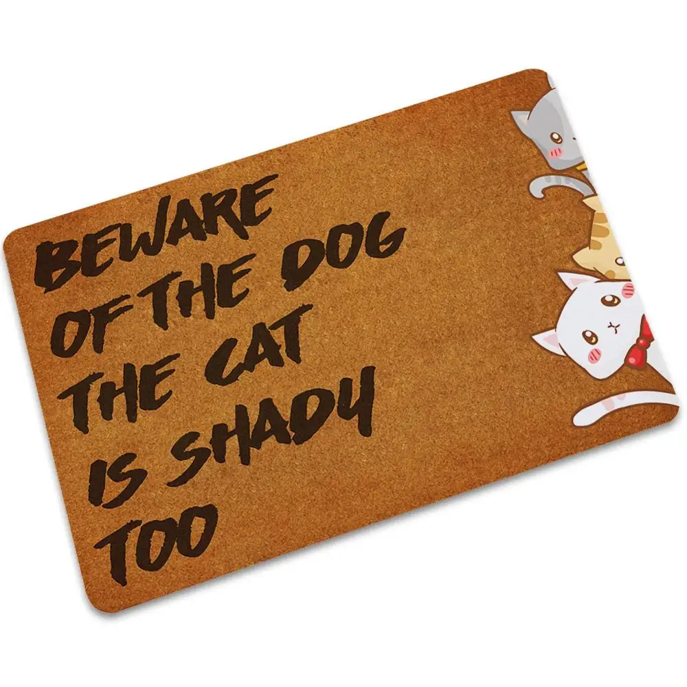 Прямая поставка резиновый коврик для входной двери собаки кошки напечатанный