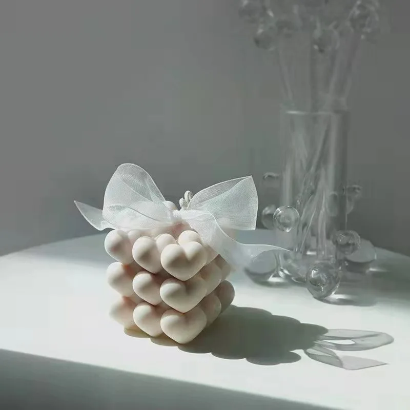 

Love Rubik's Cube Silicone Candle Mold for DIY Handmade Aromatherapy Candle Plaster Ornaments Soap Mould Handicrafts Making Tool