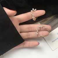korean fashion pearl hoop earrings for women gold color cute statement earrings hoop pearl jewelry 2021 woman girl gift