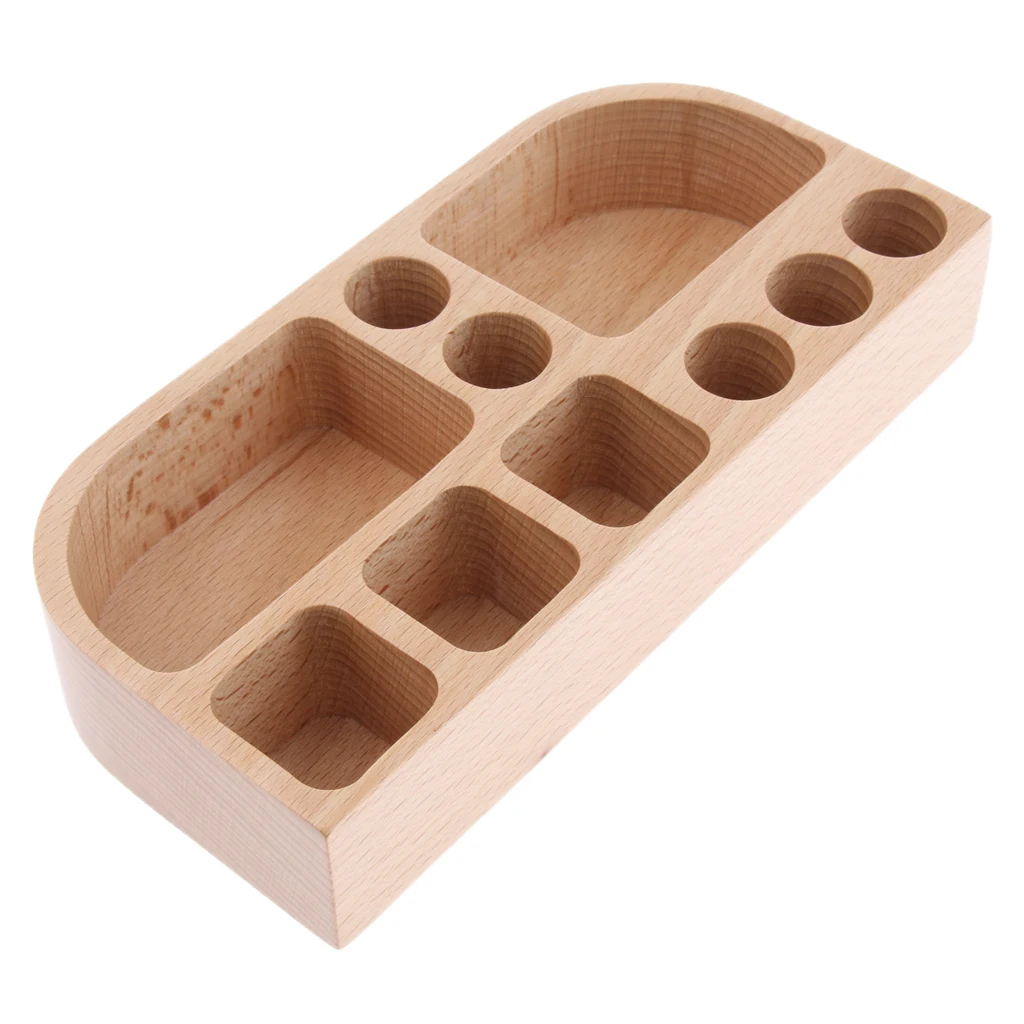 

Wooden Cosmetic Makeup Organizer Storage Case Display for Bathroom Dresser and Countertop, 7.6 x 3.7 x 1.4 inch