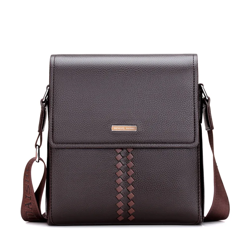 

Классический мужской деловой портфель Binli Kangaroo через плечо с откидной крышкой, Высококачественная мягкая кожаная мужская сумка для отдыха