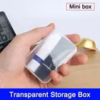 Прозрачная пластиковая банка для хранения мелких деталей, квадратная коробка для ювелирных изделий, 7,5*5,0*2,1 см, мини-коробка для хранения