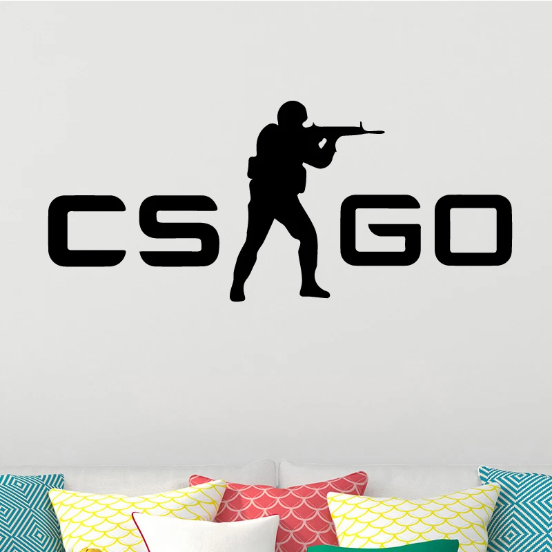 Настенные стикеры AiyoAiyo CS GO современная модная Наклейка на стену аксессуары для